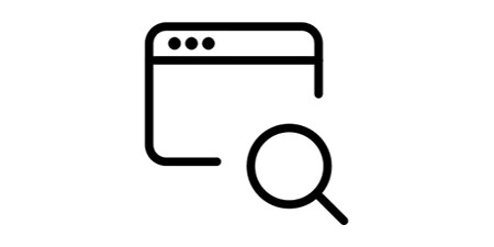 Symbol zeigt eine Karte und ein Vergrößerungssymbol

